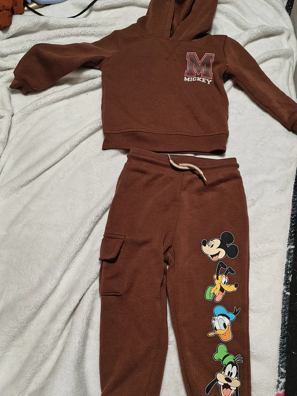 Disney Mickey Kids Brown Jogger Pants - Character Cargo Bottoms
